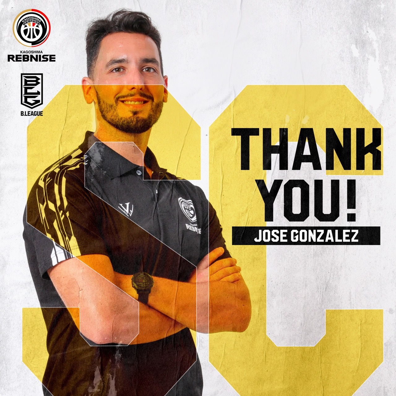 須郷様(カレッジ) ホセ・ゴンザレス ストレングスコーチ契約満了および移籍の